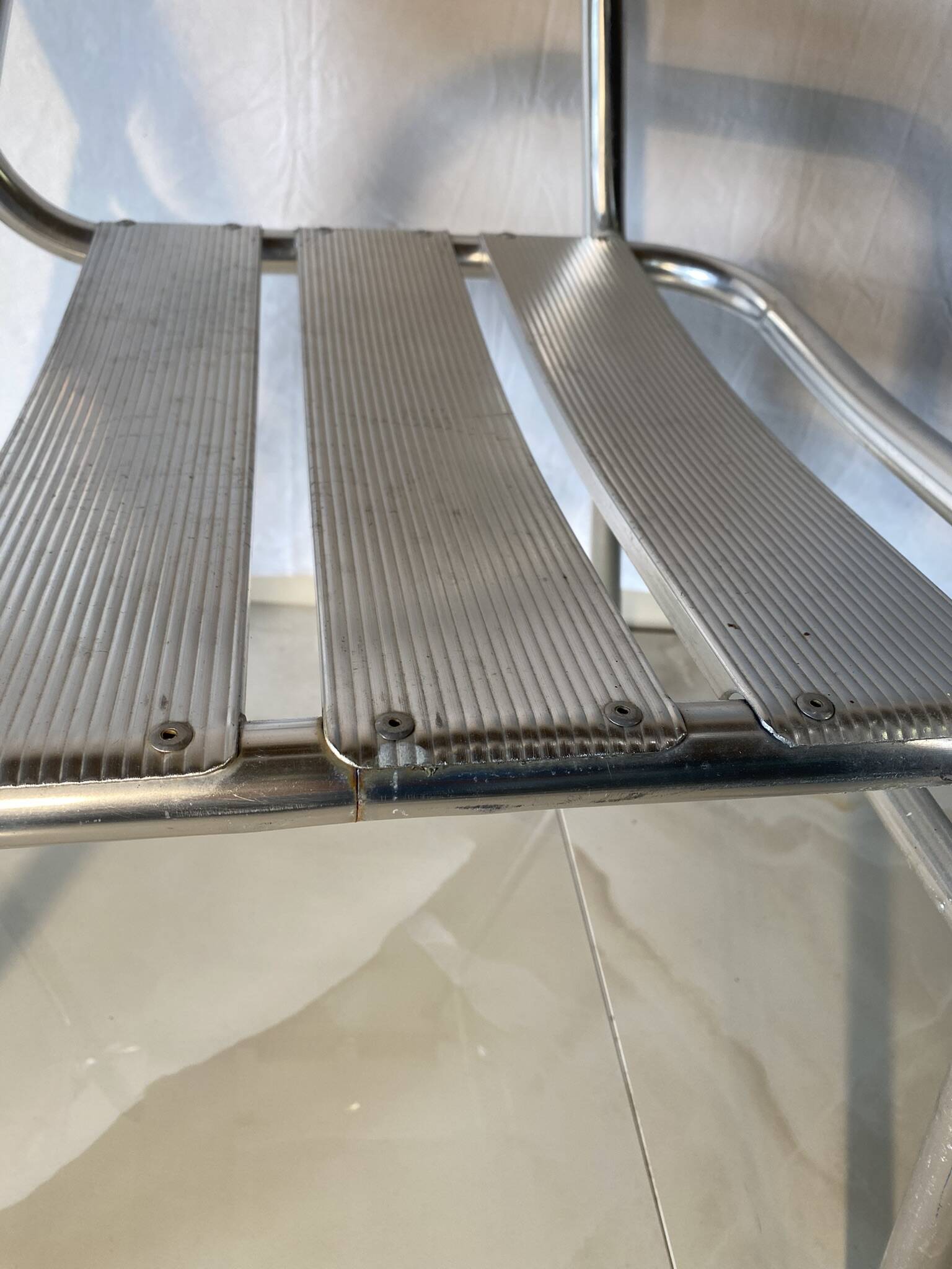 Set of 3 aluminum bistro chairs