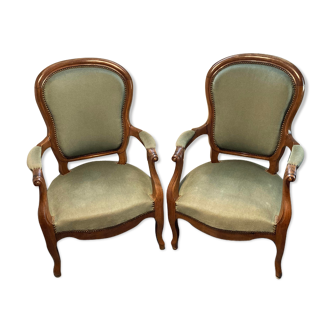 Voltaire-style armchair pair