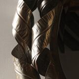 Miroir biseauté circulaire, double couronne d'inox torsadé