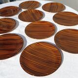 Set 10 plates African Art Deco 1930 Domino Sarreguemines