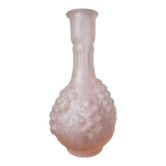 Frosted pink glass bud vase