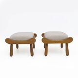 Paire de tabourets en hêtre de style Philip Arctander, années 1960