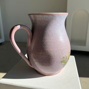 Vintage purple carafe with field flower patterns H:20cm