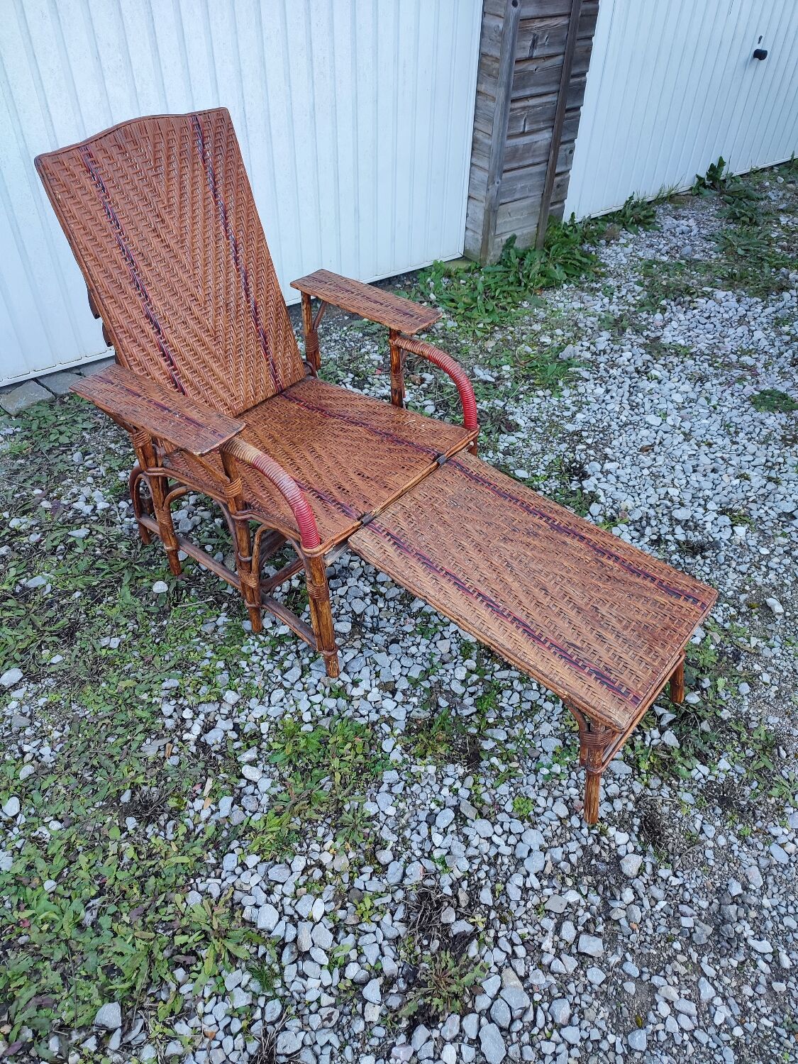Rattan chaise longue 1900