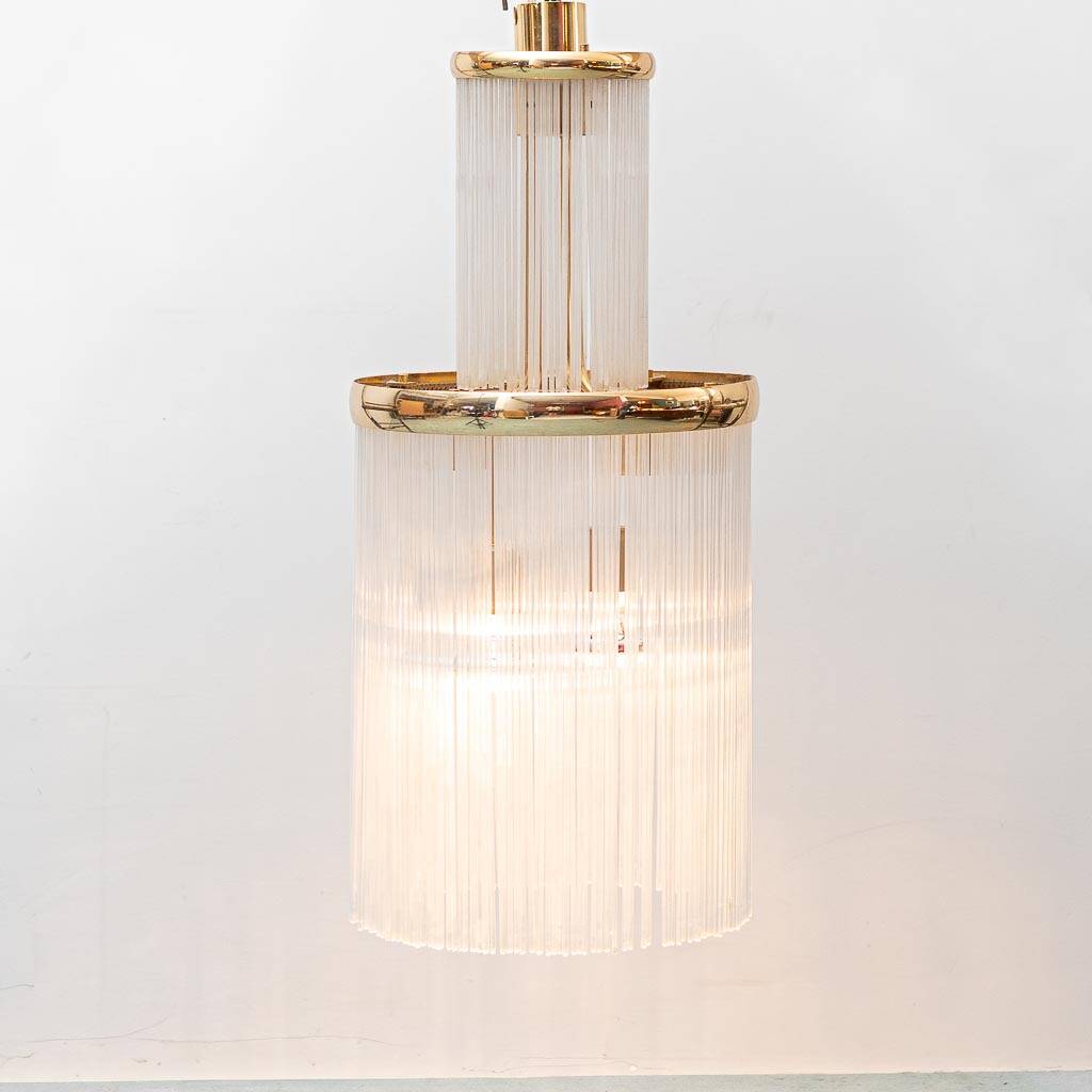 Vintage cascade chandelier in glass and brass – 1970s design