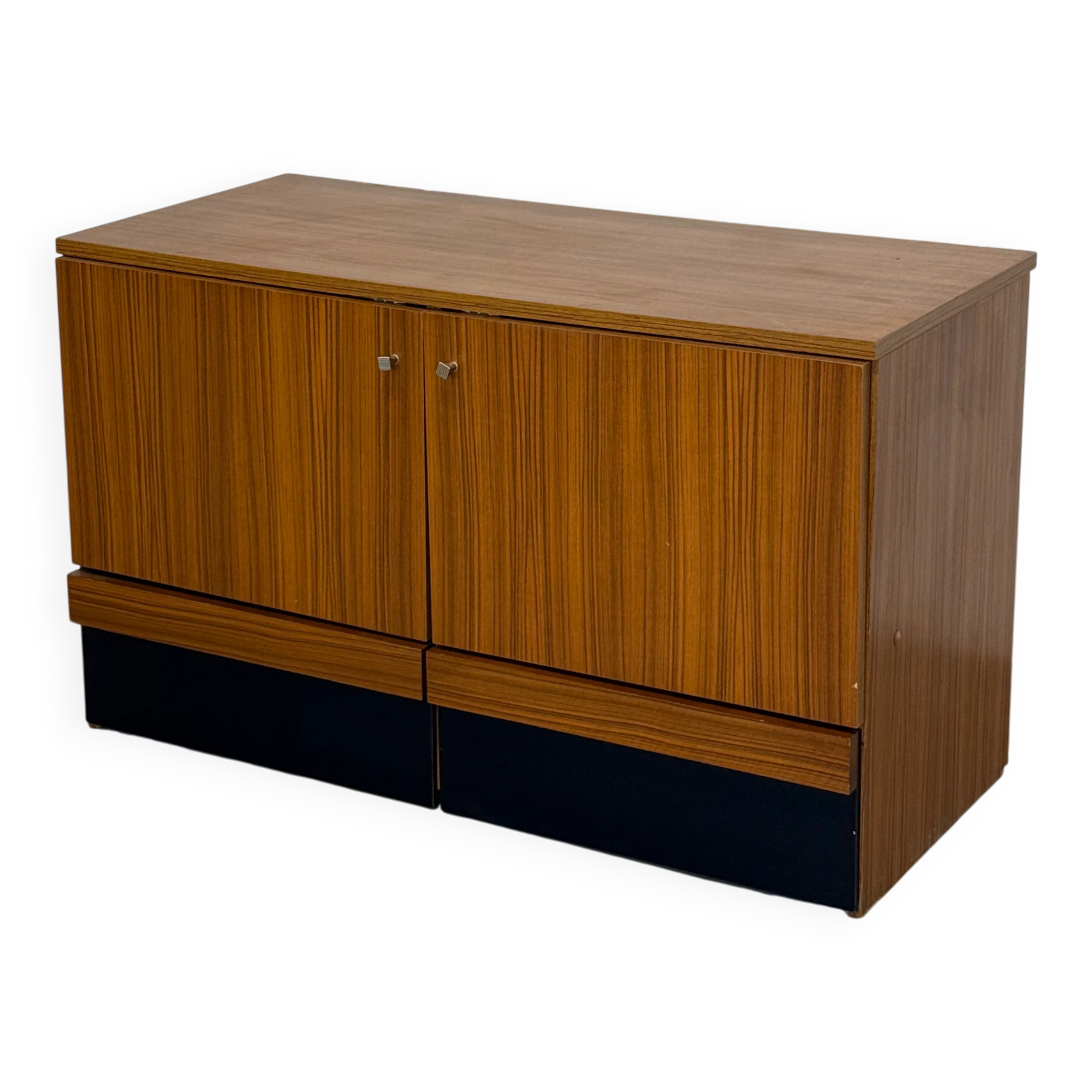 Vintage teak sideboard, mid-century style, with doors and drawers.
