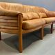 Teak and leather sofa scandinavian design 1960