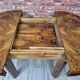 Restored Art Deco Walnut Burl Sunburst Extending Dining Table 1930s