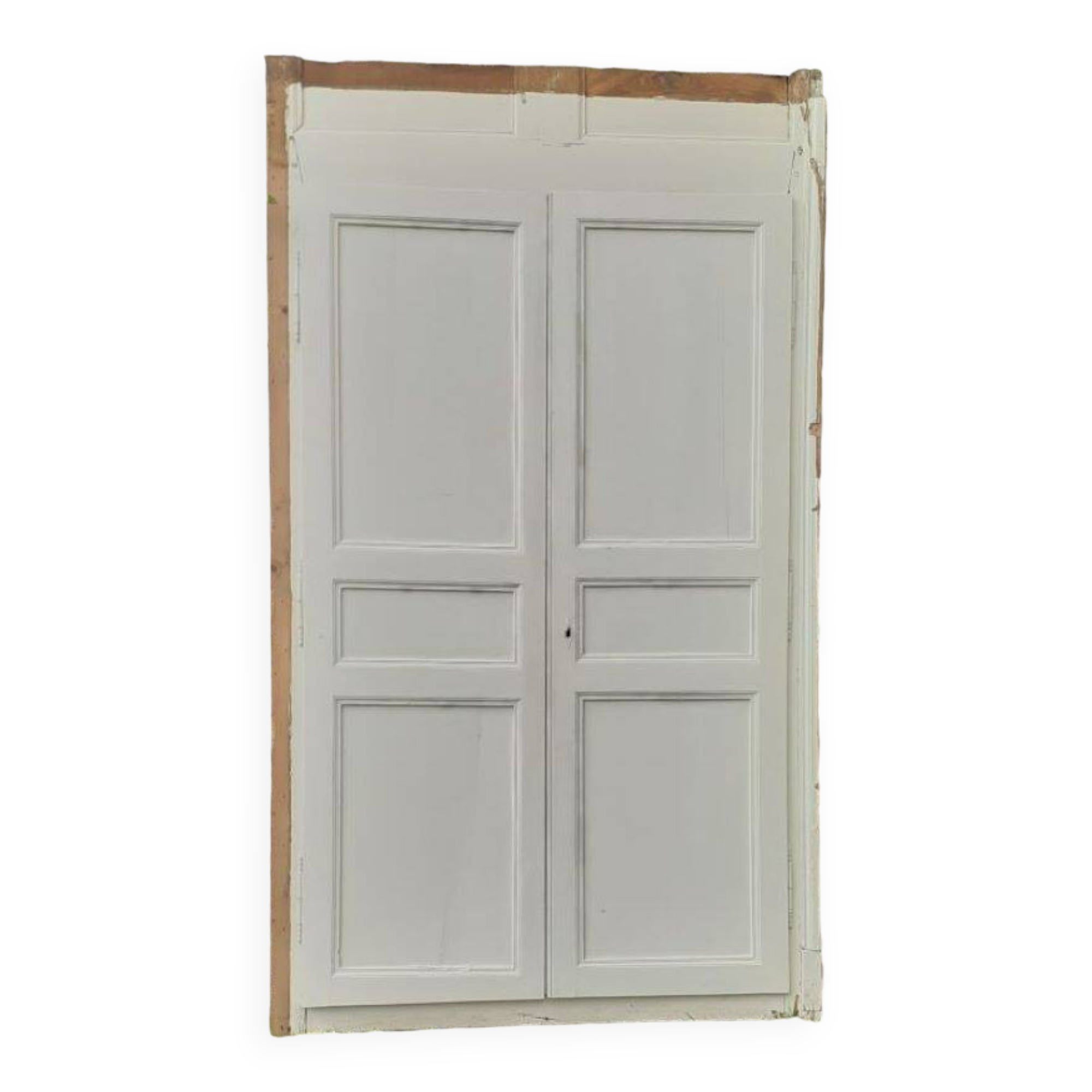 Pair of 19th-century cupboard doors and their frame (1st), woodwork