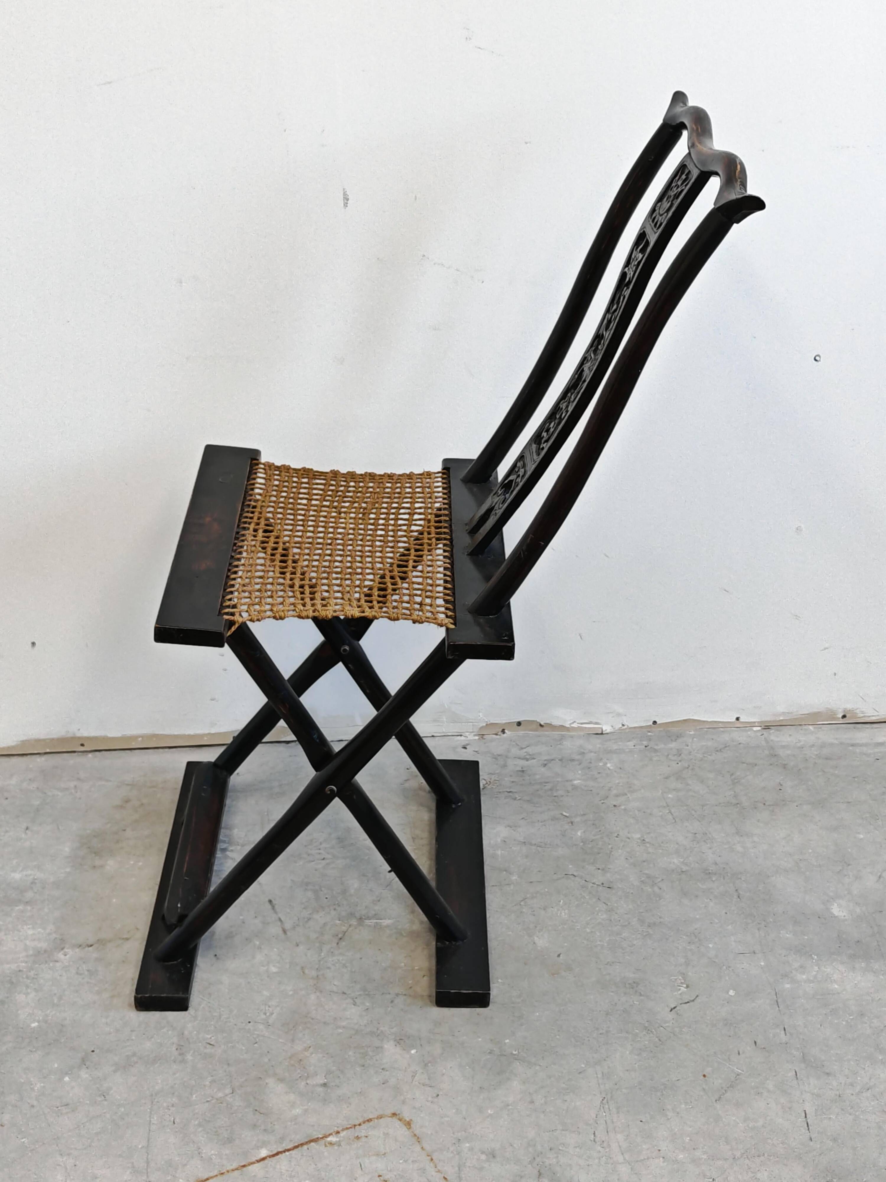 Pair of antique folding chairs Mare, China, circa 1880