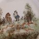 3 plates Saint Amand child scene
