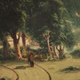 Italian countryside landscape painting oil on canvas from 20th century