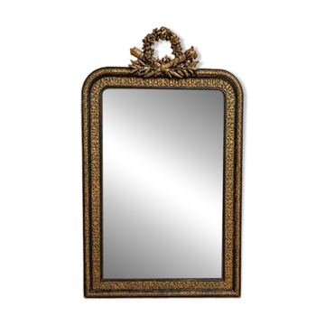 Miroir ép. Napoléon III en bois noirci et doré – Décor de carquois