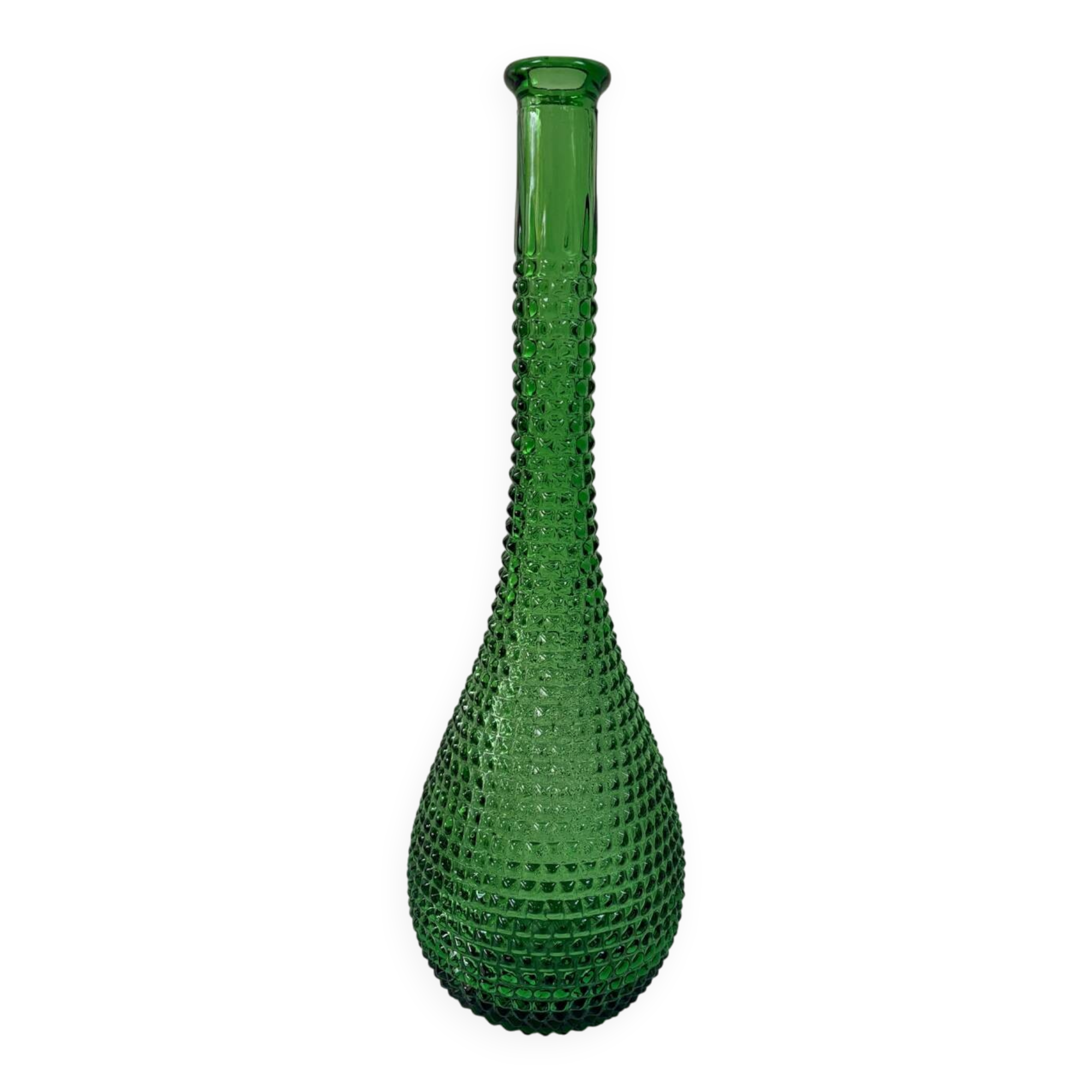 Green carafe Empoli Italy with diamond points - 1960