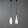 Vintage metal and opaline glass lamps, Italian design, 1960s.