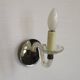 French Vintage Small Mirrored Backplate Wall Sconce Glass Arm & Bobeche