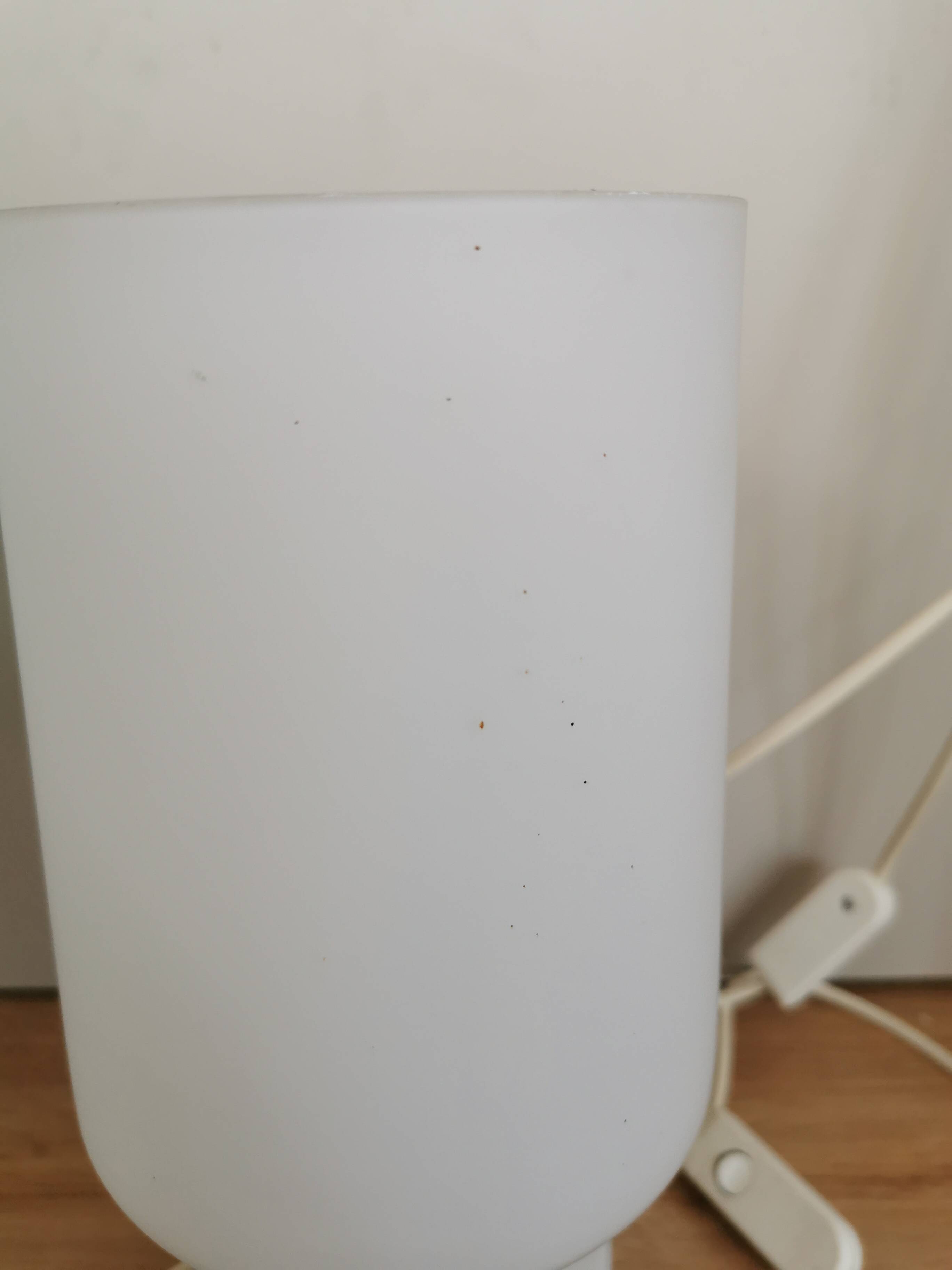 Set of 2 Vintage White Glass Table Lamp by Ivan Jakes, Czechoslovakia 1960s