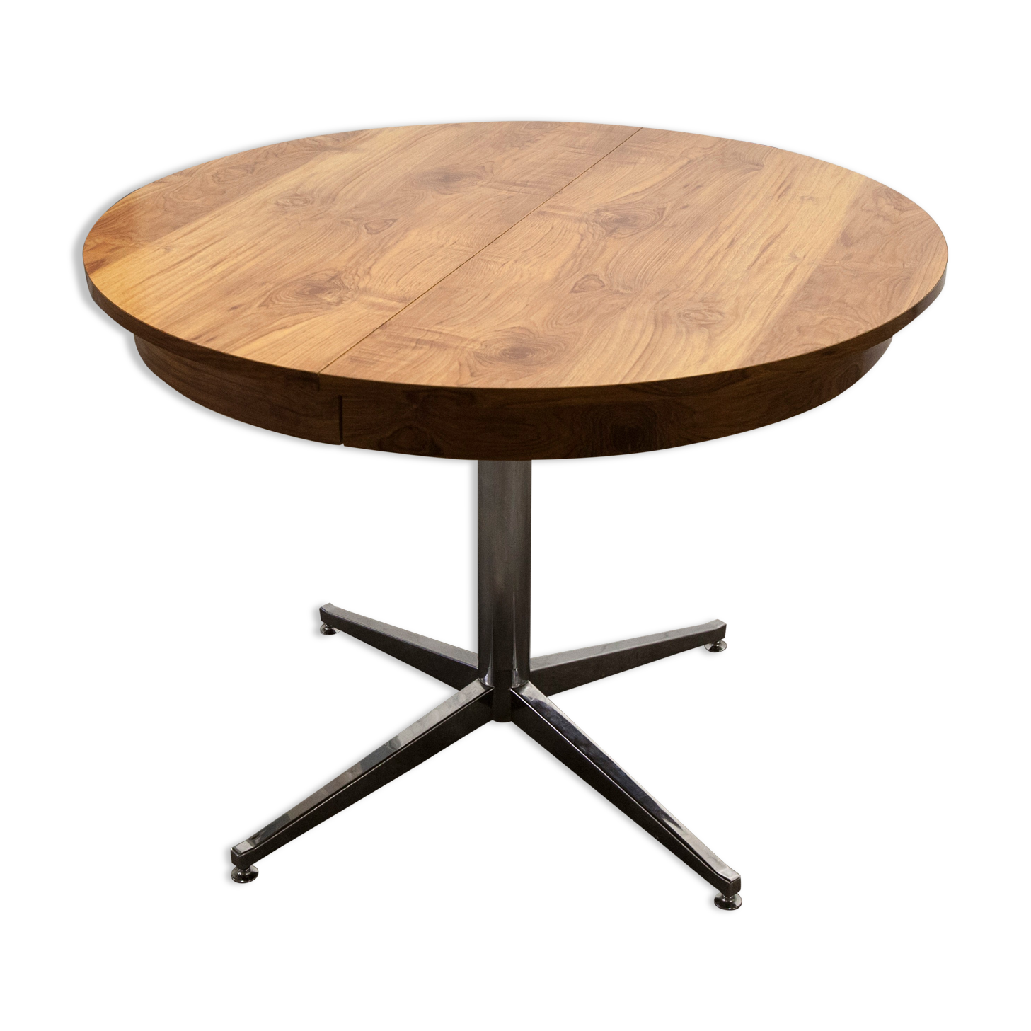 Dining table 1970 extendable formica feet cross atypical chrome