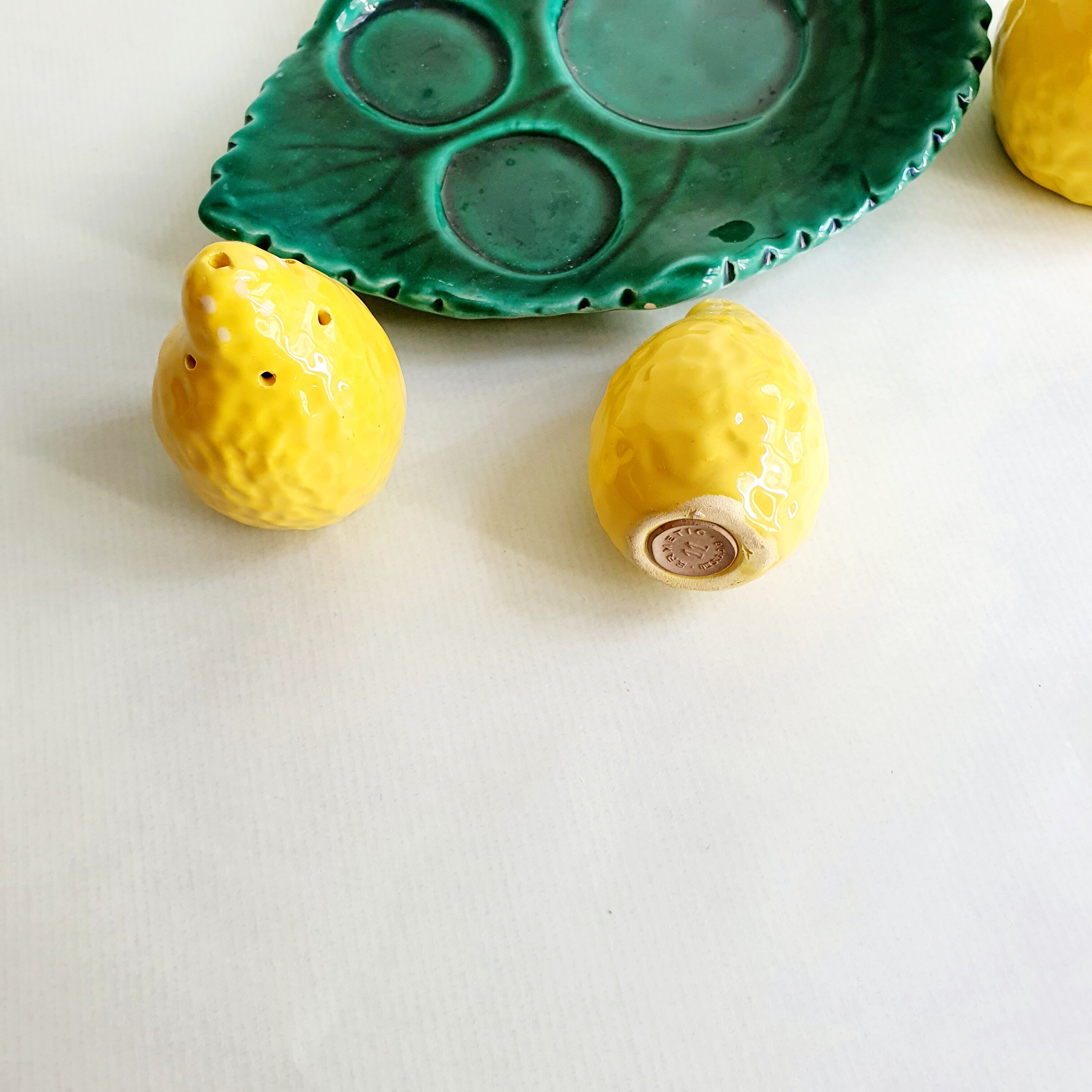 Servant salt / pepper / mustard in slurry lemons Vallauris