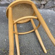 vintage curved wooden stool