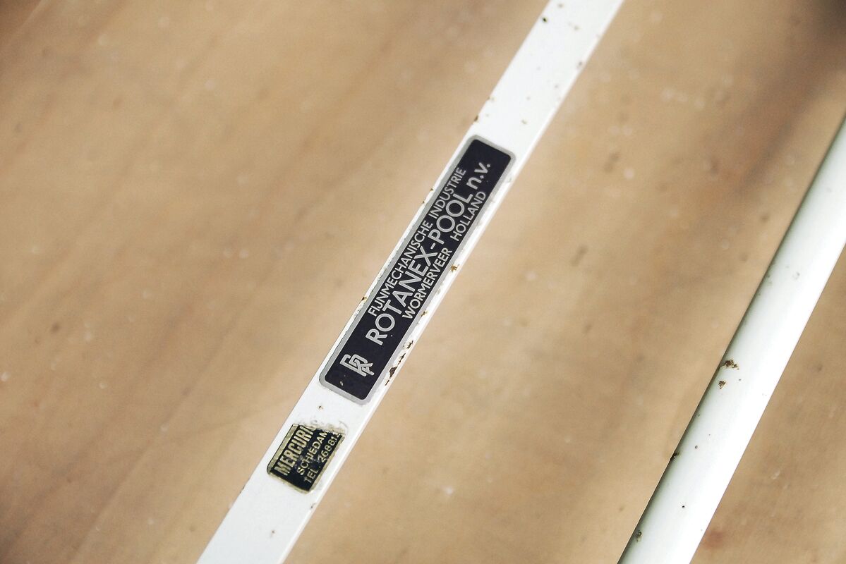 Dutch industrial drawing or architect's table witch lamp from rotanex-pool, 1950s