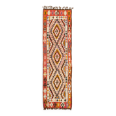 Turkish Handwoven Vintage Herki Kilim 92 cm x 292 cm