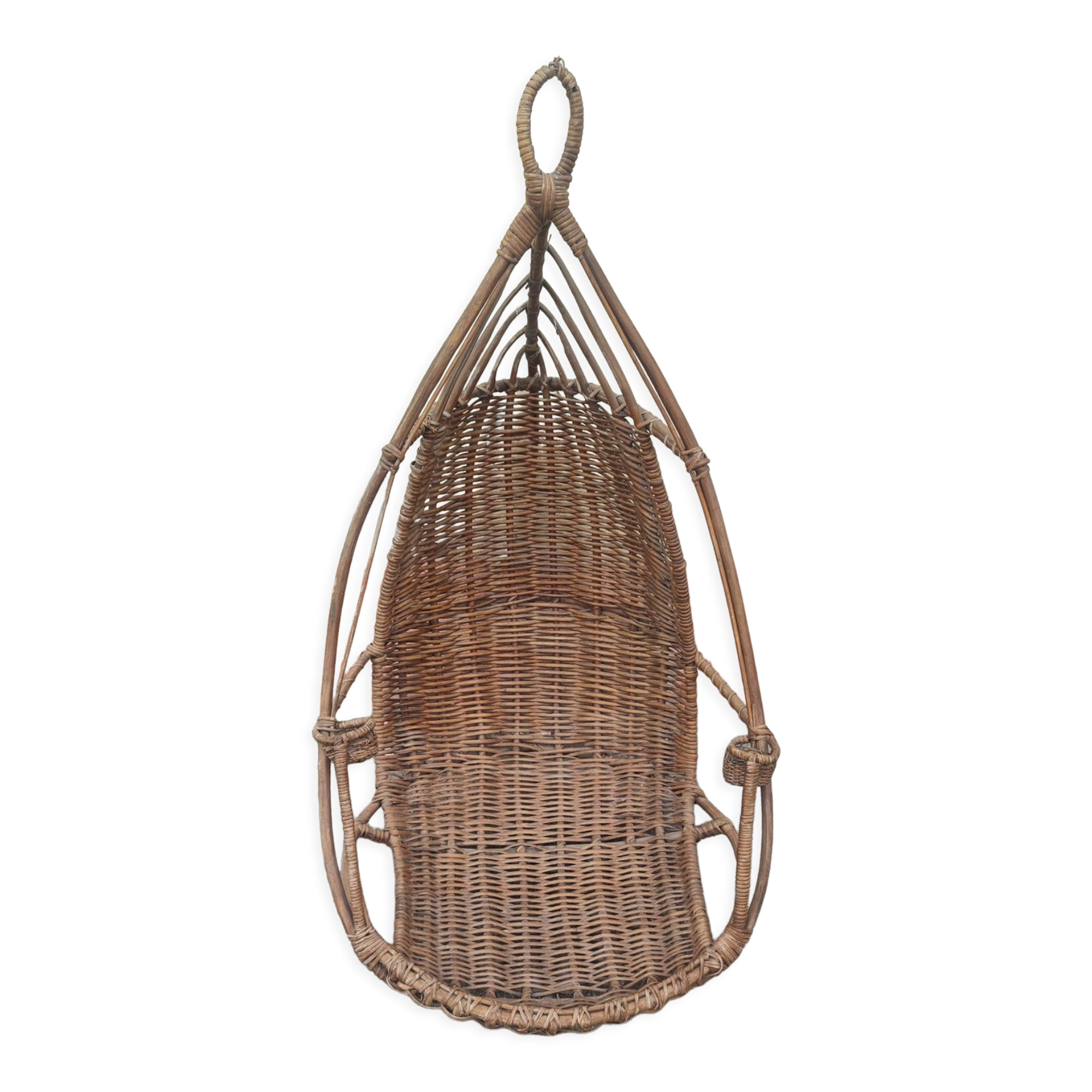 Rattan hanging egg chair