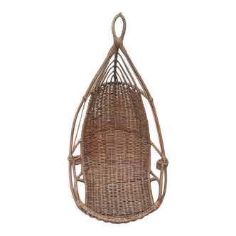 Rattan hanging egg chair