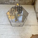 Hexagonal glass and chrome coffee table