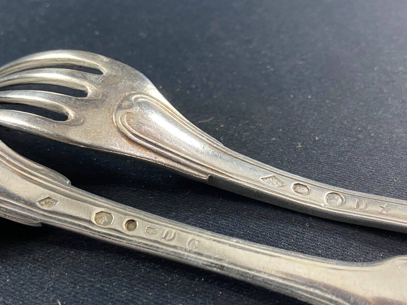 Cutlery fork large spoon fillet Louis XV silver rooster hallmarks 1798-1809