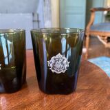 Lot de 4 verres anciens avec écusson argenté