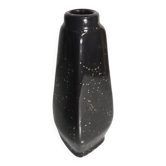 Antique soliflore vase lucien brisdoux black & gold ceramic 30s wine