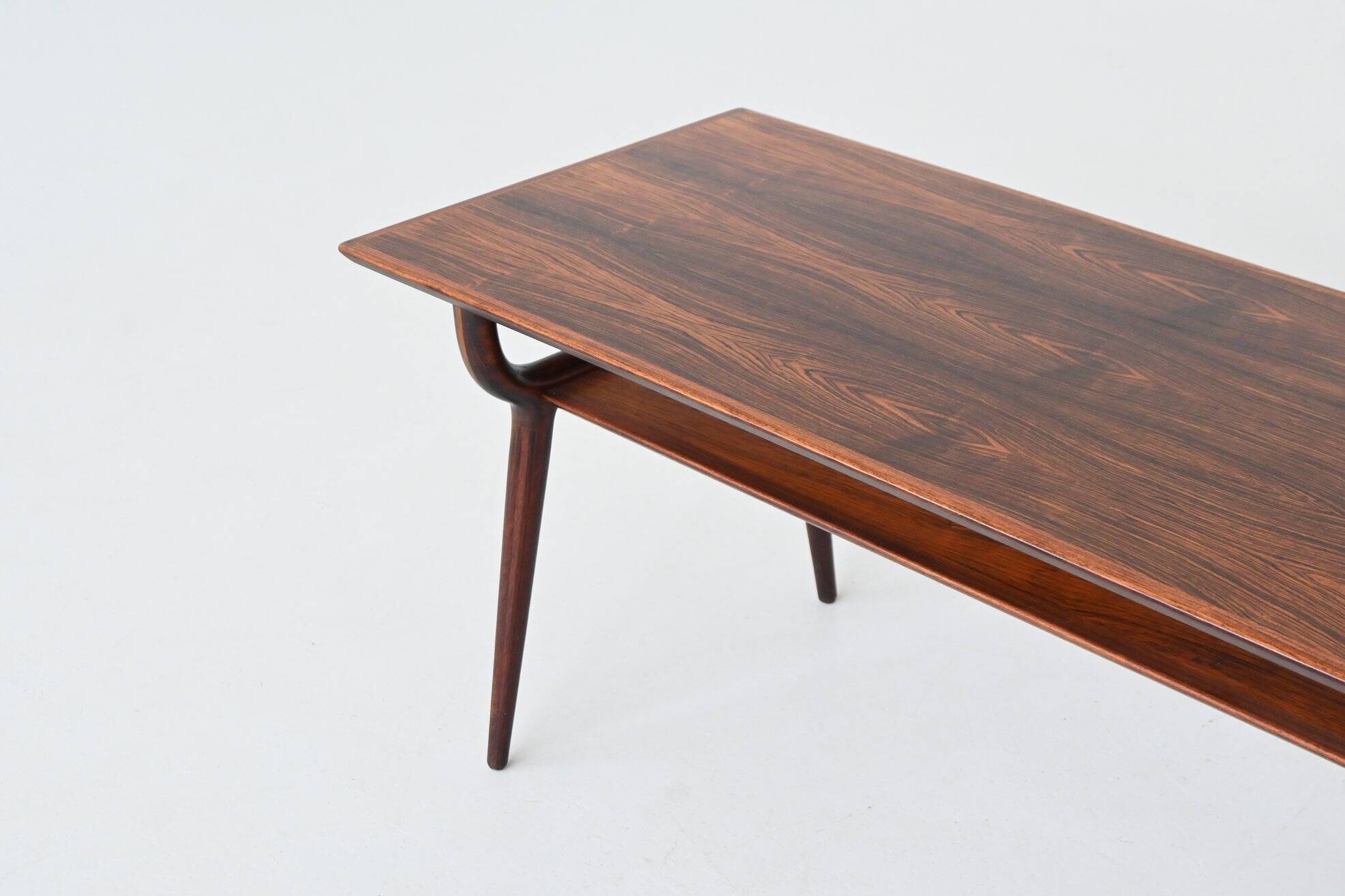 Gunni Omann sculptural coffee table rosewood Omann Jun Denmark 1958