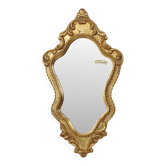 Small Deknudt Crested Mirror, Gold Leaf Gilt, Baroque Style, 45 cm