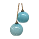 Paire de baladeuses boules en verre de Clichy bleu
