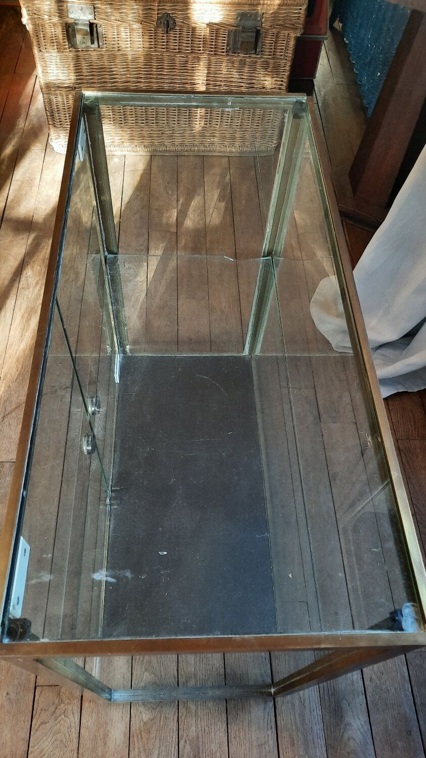 Art deco style brass showcase