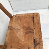 Chaise   escabeau bibliothèque en chêne années 50-60