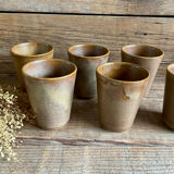 6 stoneware cups Digoin France