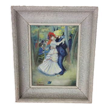 Painting La Danse à Bougival painting on wood reproduction