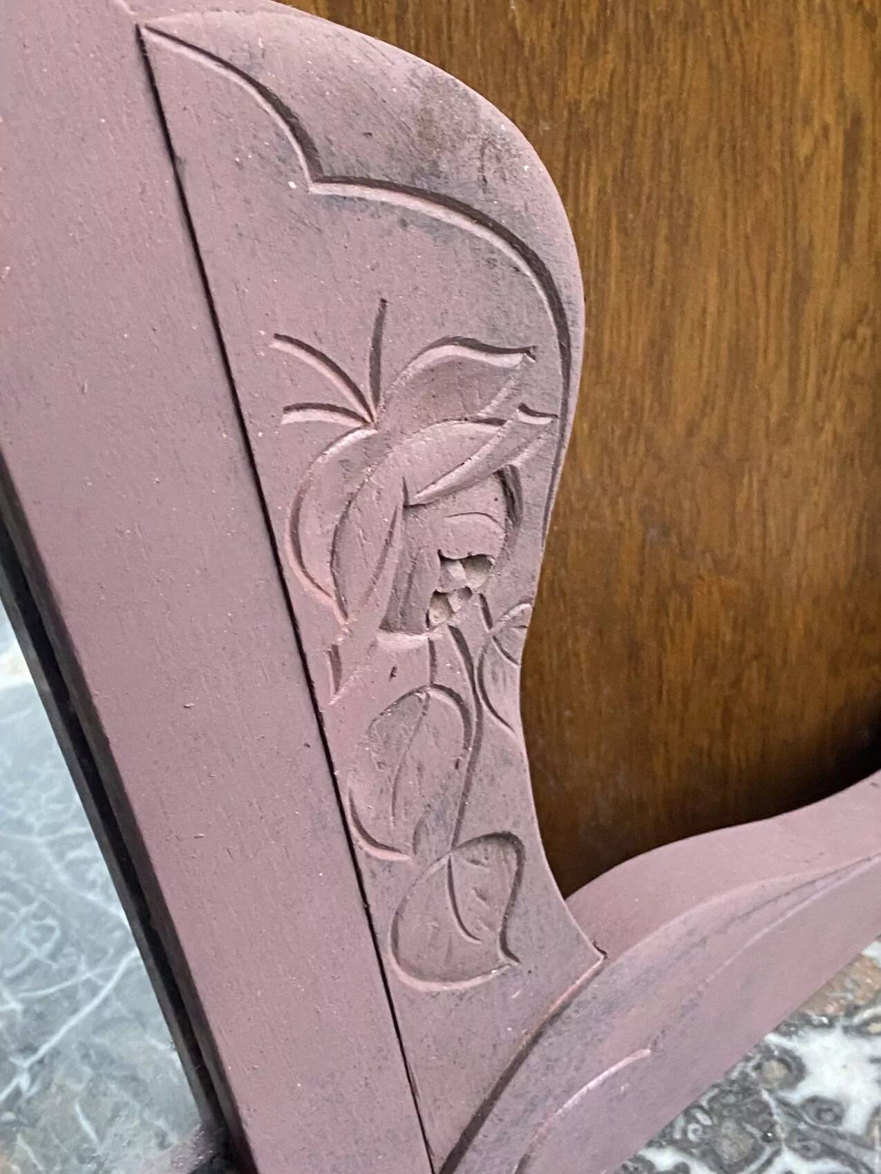 Art Deco dressing table in oak with an antique rose patina, timeless charm