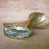 Vintage flared brass vase, sculptural vase, brutalist vase, fan vase, made in Germany