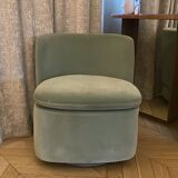 Fauteuil velours vert