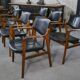 Set of 6 Scandinavian armchairs in leather and rosewood by Gondo Gravesen for Atelier Bondo Gravesen Snedkerier 1960s.