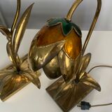 Table lamps in brass and enamel