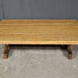 Table basse en laiton et travertin, époque Art Déco, 1930