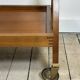 Vintage Cherry Wood Rolling Trolley from the 1970s