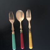 Set of brass dessert forks