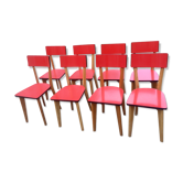 Huit chaises bois et formica