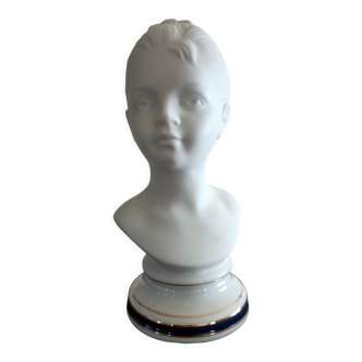 Bust of a young girl in biscuit porcelain