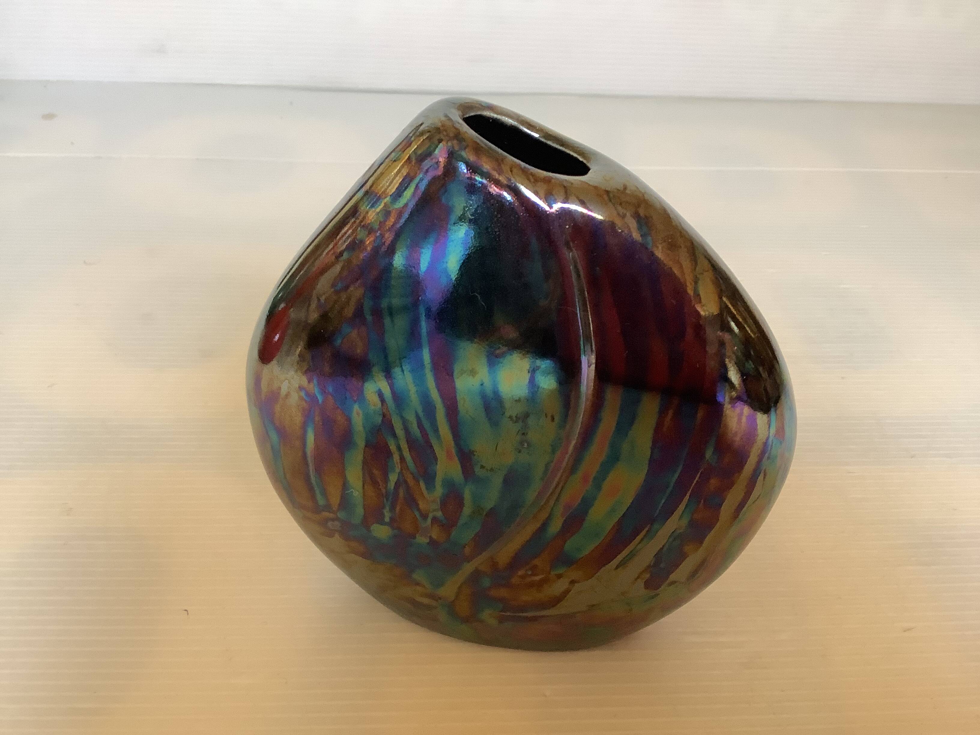 Small iridescent vase